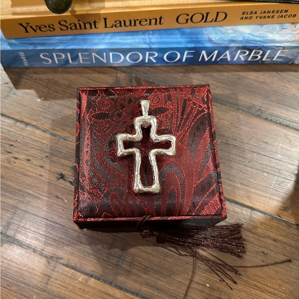 Large Cross Pendant - Brutalist Style with Magnetic Bale